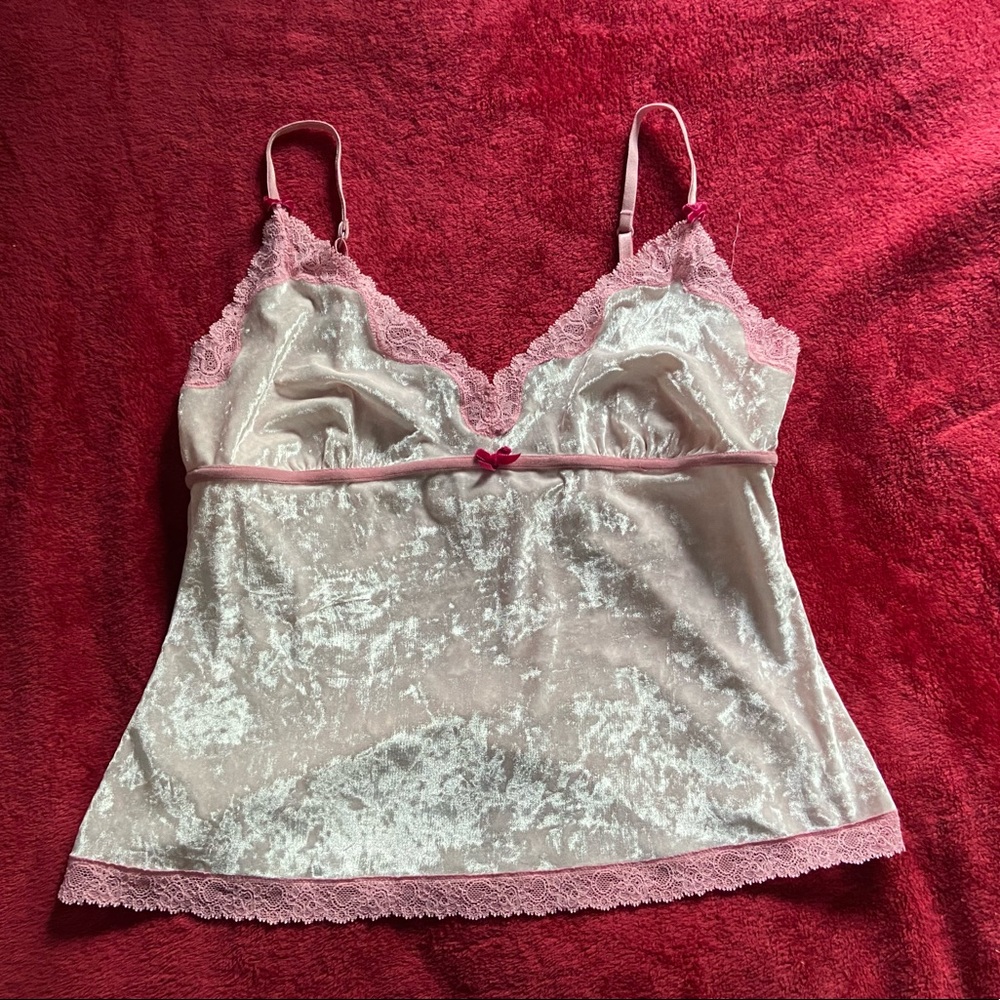 victorious secret vintage lace velvet tank top